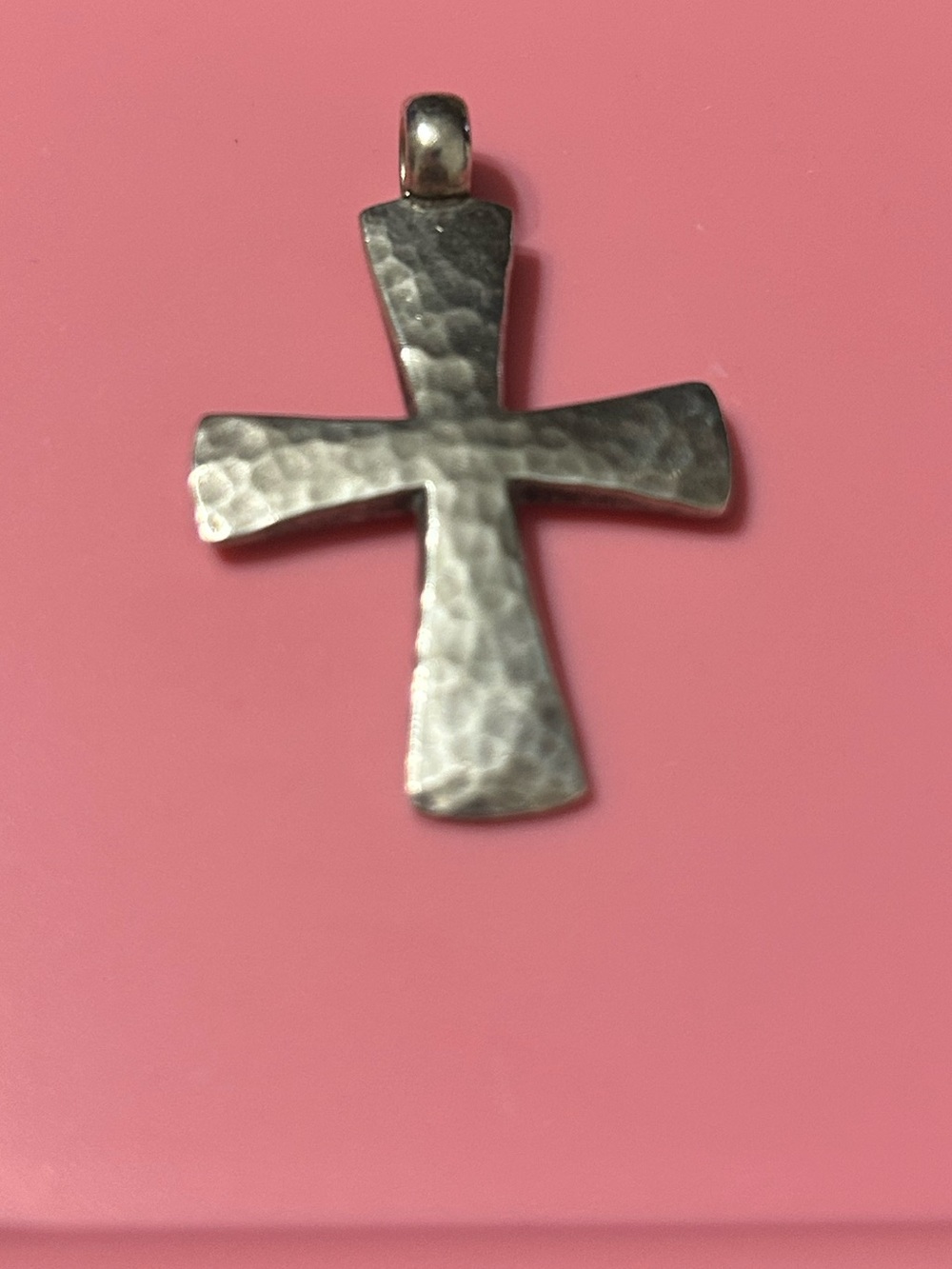 James Avery Hammered Silver-Tone Cross Pendant